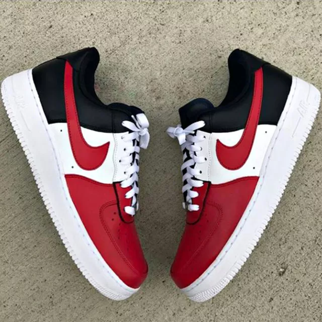 Custom Nike Air Force 1 Black and red
