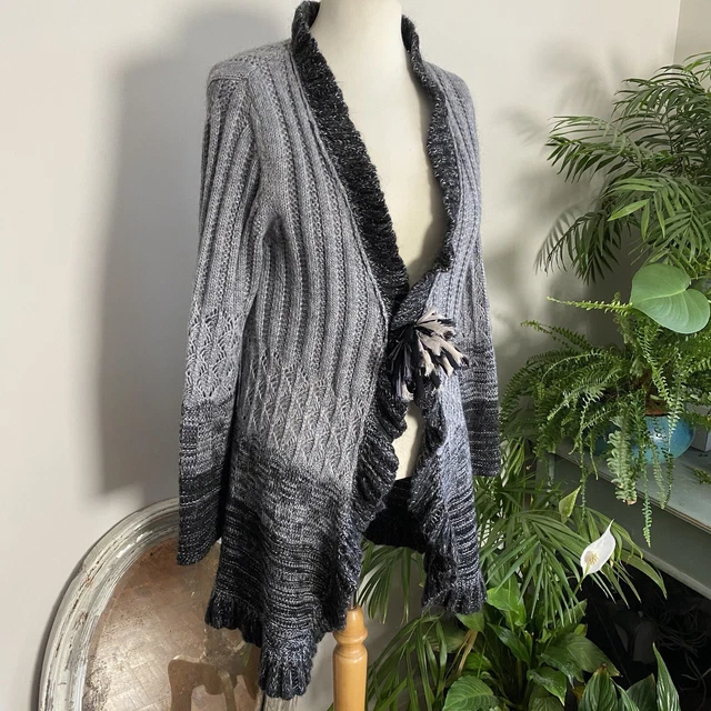 Cardigan lungo Per Una Made In Italy Maglia Miscela Mohair L Steampunk Lagenlook M&S
