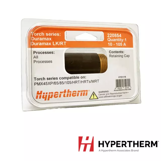 Genuine Hypertherm Retaining Cap 220854 65A 105A Powermax 45XP 65 85 105 Plasma