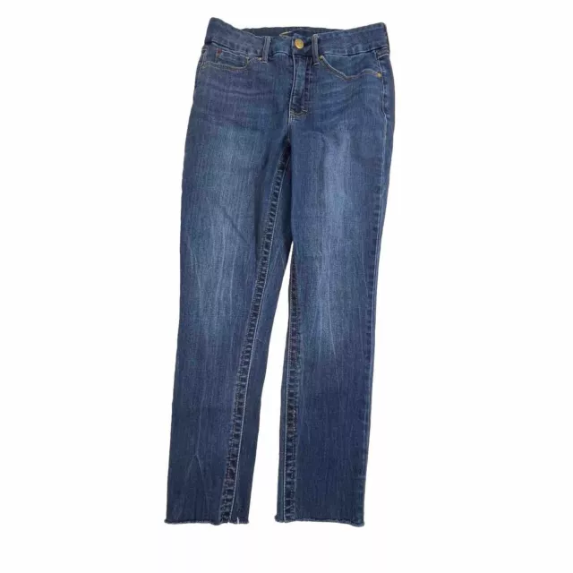 Seven 7 Womens Tummyless High Rise Skinny Blue Denim Jeans Size 10