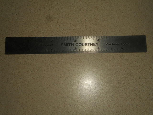SMITH COURTNEY Machine Tools Advertising 6" Rigid Steel Pocket Ruler 32nd 64thmm