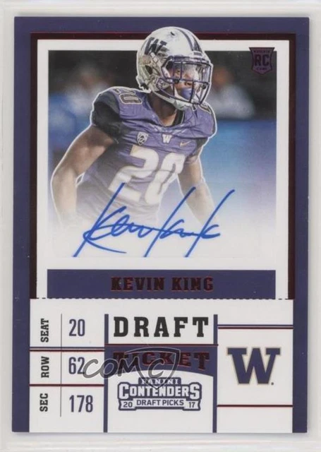 2017 Panini Contenders Draft Picks Ticket Red Foil Kevin King Rookie Auto RC