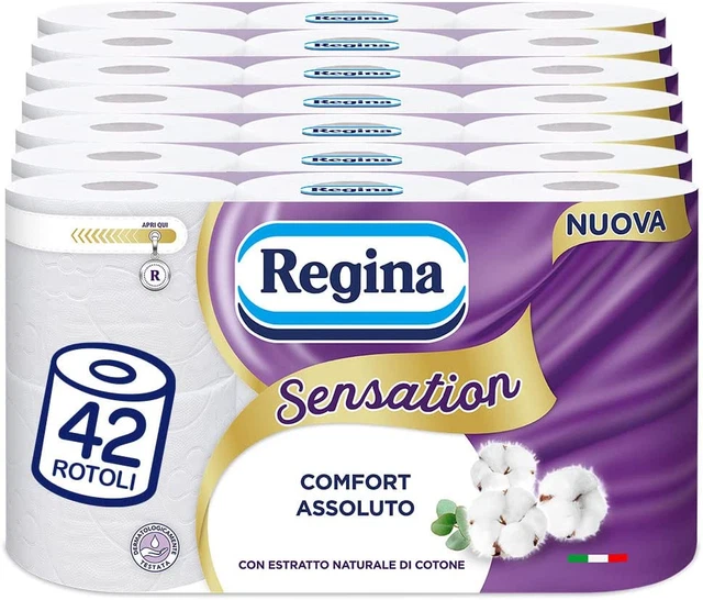Sensation Carta Igienica | Confezione Da 42 Rotoli a 3 Veli, 160 Strappi per Rot