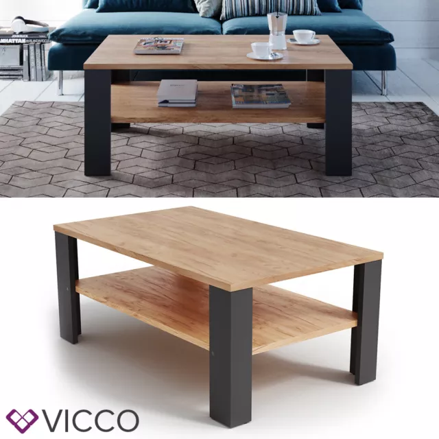 Vicco table basse table de salon antracite chêne sable table console