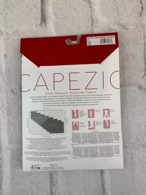 Capezio Professional Mesh Transition Tights, Women's Size S/M, NEW MSRP $25.50 2