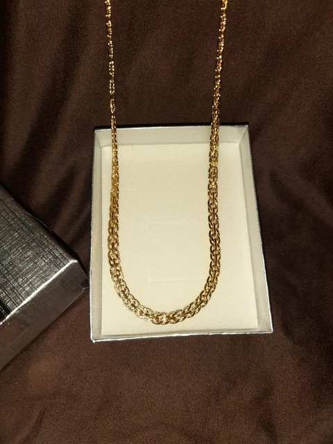 Collier En Or 18k 750 Avec Perles De Grenat, 5.7g, Longueur 16" - Occasion Bon état