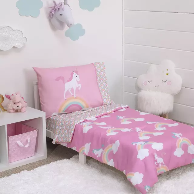 Unicornio Tamaño Completo Sabanas Juego 4 Piezas Ropa De Cama Para Niños Ninos En Oferta