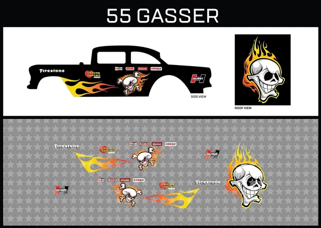 Decalcomanie Ad Acqua Per Hot Wheels 1:64, Freedom '55 Gasser, Fatte A Mano, USA