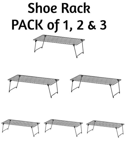 IKEA SHOE RACK Foldable Grey 58x27x17 cm GREJIG PACK of 1, 2 & 3 "NEW