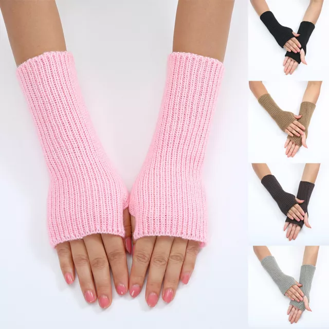 Gants Manches Manches Chaudes Bracelet Bras Sans Doigts Tricoté Chic Demi- ✿