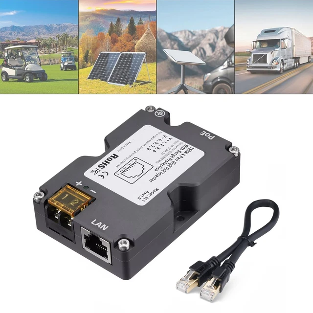 POWER OVER ETHERNET Injector 150W Gigabit Passive Power Over Ethernet ...