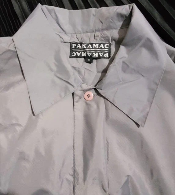 VINTAGE NYLON PAKAMAC Grey Raincoat Mac Medium 48