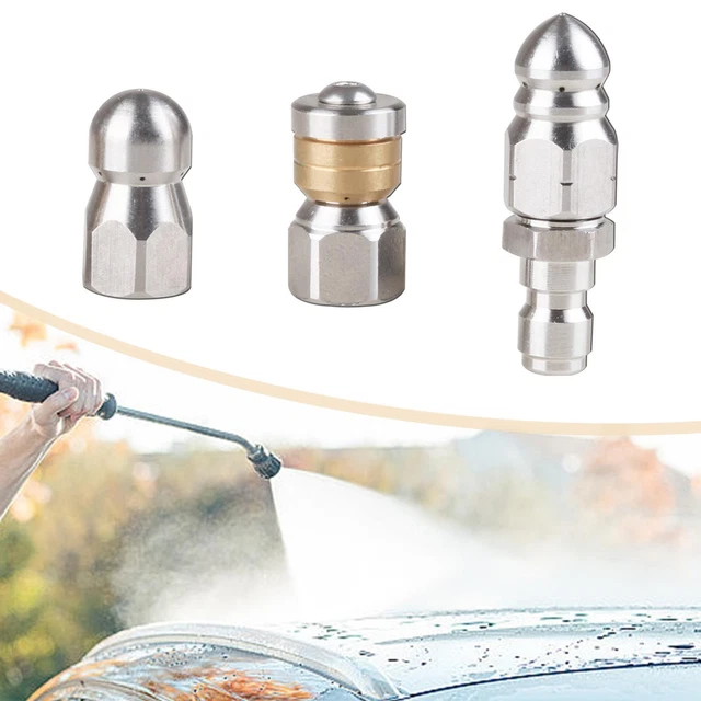 Buse De Déboucheur Haute Pression 56mm - 1 Jet Avant + 6 Jets Arrière En Inox