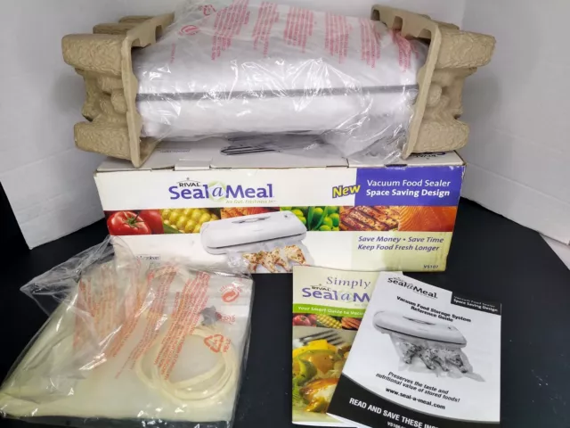RIVAL Seal-A-Meal Vacuum Food Sealer VS230 White Tested Working w/ Hose &  Manual