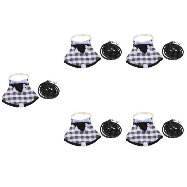 5 Sets Cat Harness Leash Pet Rabbit Clothes Puppy Outfits Adjustable