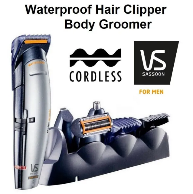 VS Sassoon Cordless Waterproof Hair Beard Body Shaver Clipper Trimmer Haircut