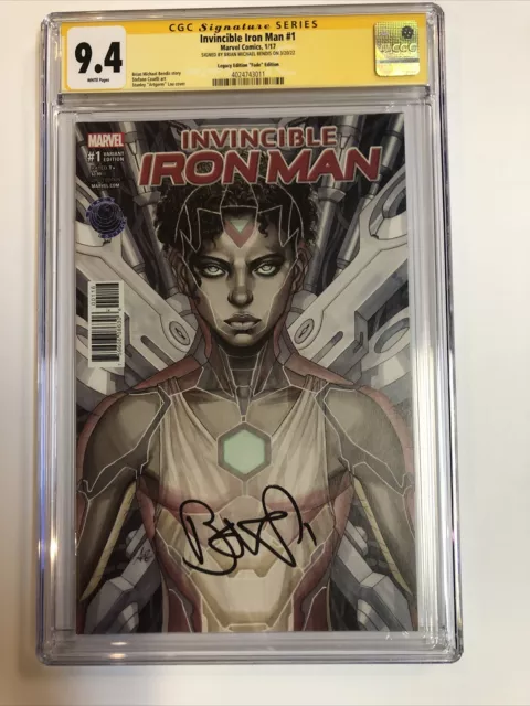 Invincible Iron Man  (2017) # 1 (CGC SS 9.4 WP) Signed Michael Bendis | Legacy