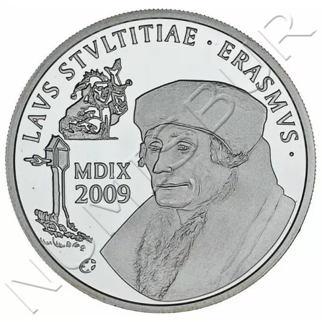 BELGICA 10 euro plata 2009 proof - Albert II Erasmus 10€ silver - encapsulada