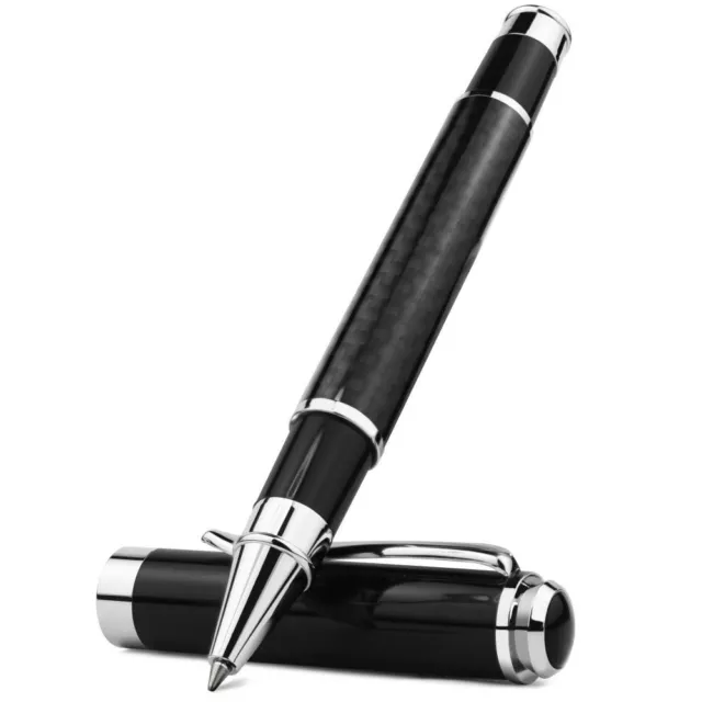 Golden Metal Signature Pen Carbon Fiber Premium Gel Pens  Gift