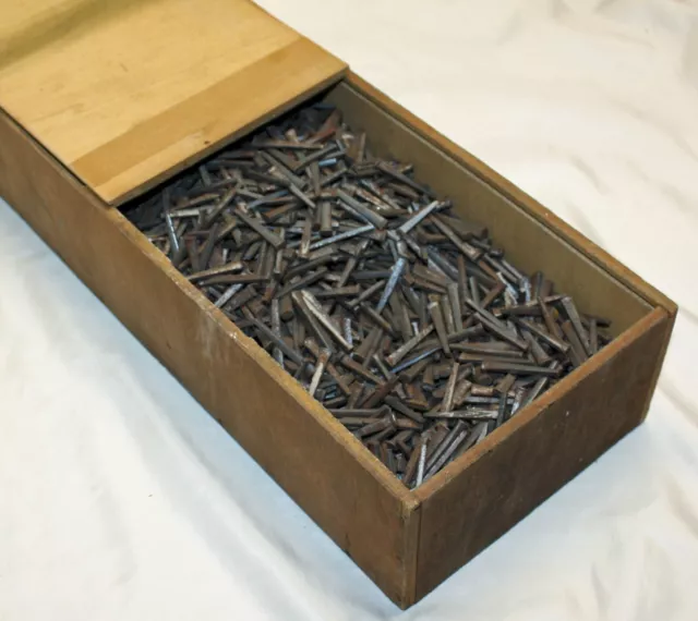 Lot of 100 Old Square NAILS Rustic Vintage 1-1/2” Iron Cut Flat Head