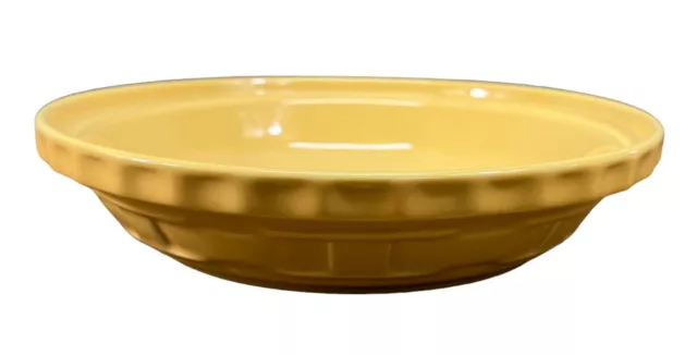 Longaberger Pottery Woven Tradition Butternut Yellow 10”Inch Pie Plate Bowl Dish