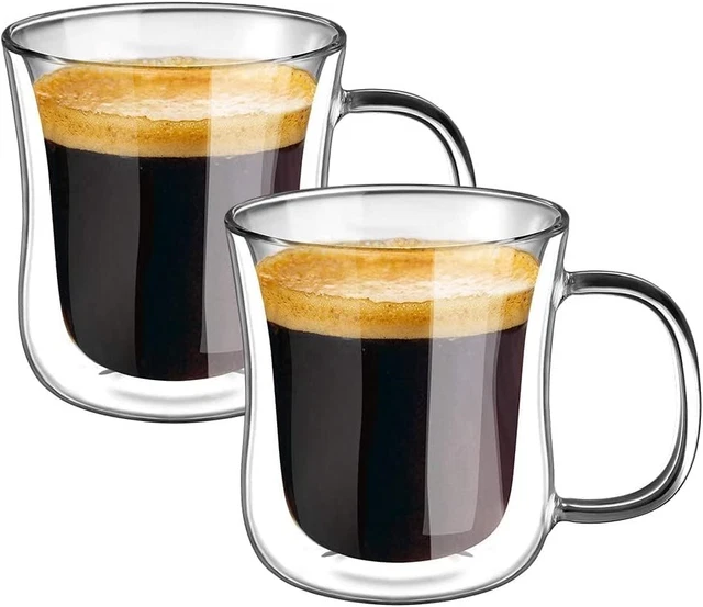 Vasos de café espresso de doble pared Ecooe vasos postre de té borosilicato