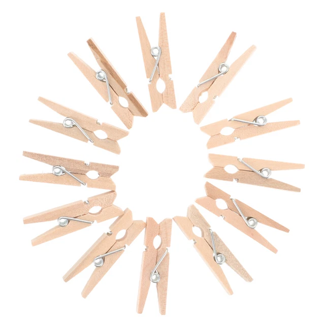 100 piezas clips de madera con clavija de papel fotográfico de bambú para fotos