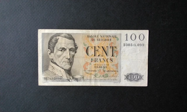 Billet De 100fr Belge Leopold 1er En Bon État, Craquant D'origine, 0 Epinglage