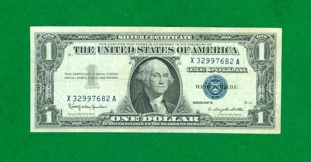 $1 1957-B 1 X/A Block Blue Seal Silver Certificate Circ.