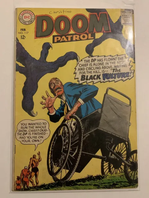 Doom Patrol #117 1St Appearance Of The Black Vulture Dc 1968 G-Vg