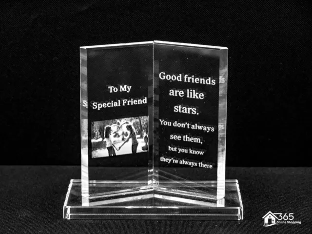 'Special Friend' Glasplakette mit Geschenkbox graviertes Zitat Best Friends Geschenk