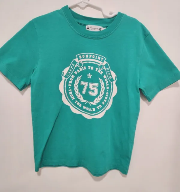 BONPOINT Kids Size 6 Anapoli Short Sleeve Green Cotton T-shirt