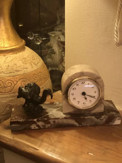 Art Deco Marble and Bronze? style Mantle Clock