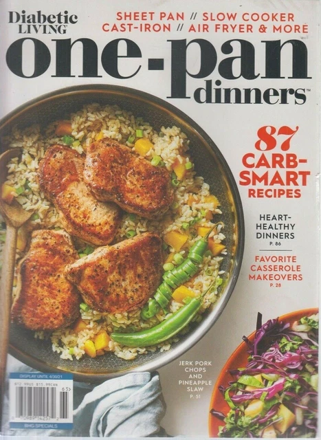 Diabetic Living One-Pan Dinners 2021 Carb-Smart Recipes/Slow Cooker/Air-Fryer