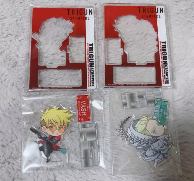 Trigun Acrylic Stand Lot of 2 Vash Knives Stampede Bulk Sale Anime Character