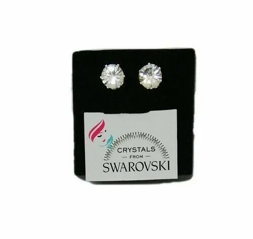 Orecchini argento uomo/donna punto luce con cristalli Swarovski R originali 5 mm