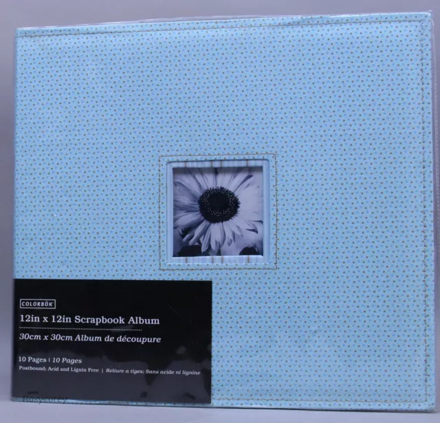 Libro de recortes Colorbok 12x12 azul con puntos marrones 20 hojas nuevo con etiquetas