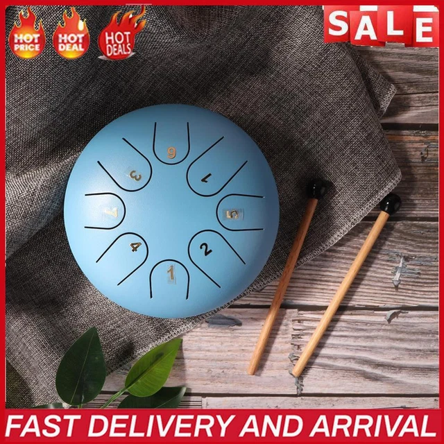 TTSAM 6 Zoll Ethereal Steel Tongue Drum 8 Tune Hand Pan Drum Tank mit Schl?eln D