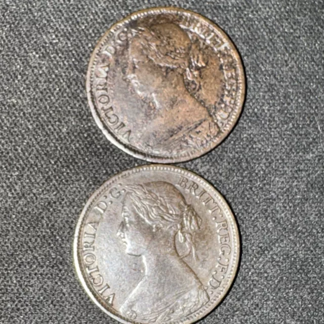 2 Victoria Farthings 1865-1866