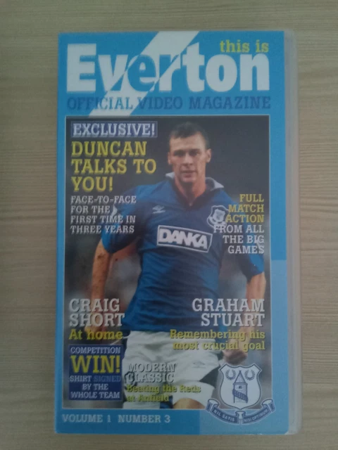 Chemise Everton FC Signée Duncan Ferguson – Modèle Encadré Ou à Collectionner