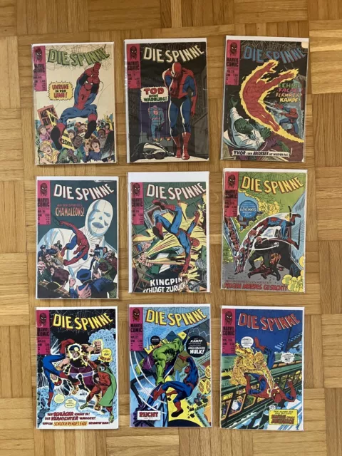 Marvel Comics Die Spinne Williams-Verlag Sammlung 9 Hefte 1970er