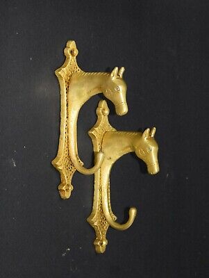Brass Horse Wall Hook Set Of 02 Hooks Pony Head Design Key Holder Wall Dec EK58