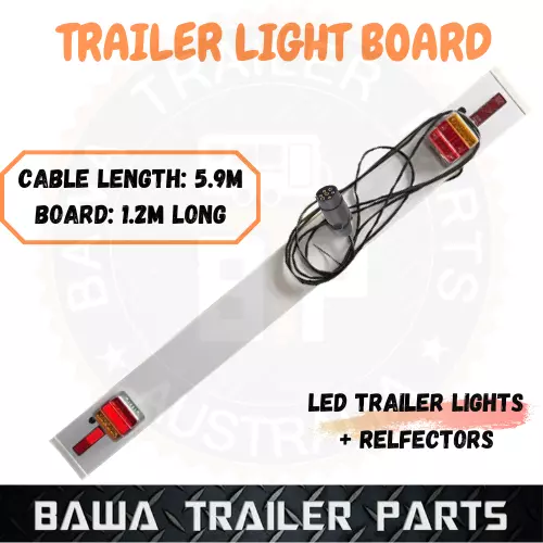 1x Trailer Light Board 1.2m Red Reflector Caravan Ute Led Tail Lights Round Plug