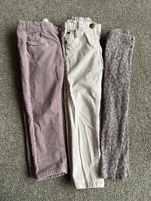girls bundle trousers leggjngs zara next age 3-4 floral cord