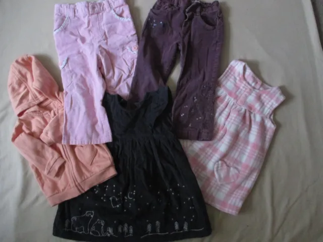 Pacchetto abbigliamento per bambine - età 9 - 12 e 12 - 18 mesi pantaloni top ecc.