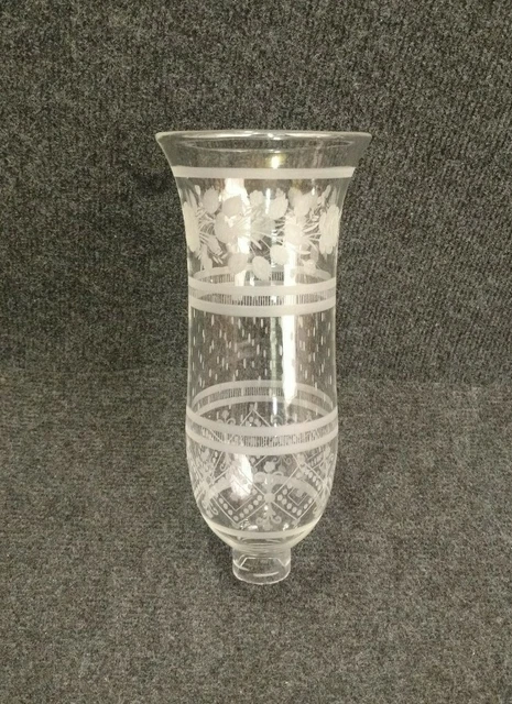 Grand Globe De Photophore Cristal Soufflé gravé 19e / Baccarat
