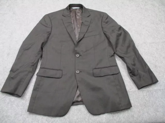 Perry Ellis Blazer Mens 38 R Black Sports Coat 2 Button Lined Wool