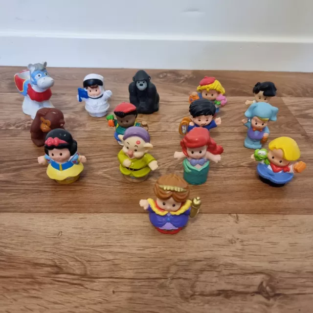 Bulk Fisher Price Little People Figures X14 Lot 3 Princess Ariel, Snow White,...