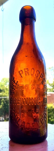 Amber Prospect Brewing Co, Beer Bottle, Philadelphia, Blob Top, Pint