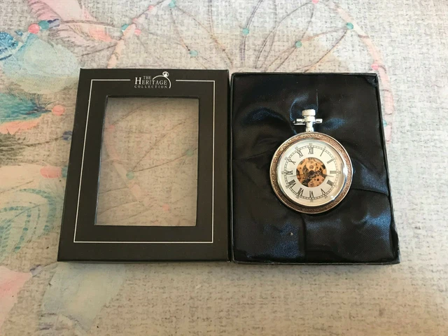 Montre à Gousset (montre De Poche) Vintage Style 'Chasseur' - Mouvement à Quartz, Cadran Blanc Chiffres Romains